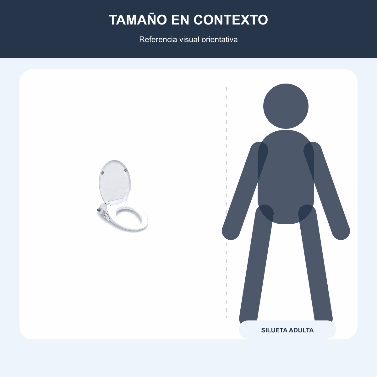 Asiento Bidet para Inodoro con Control Lateral - Única - Referencia visual de escala |DSH1200|