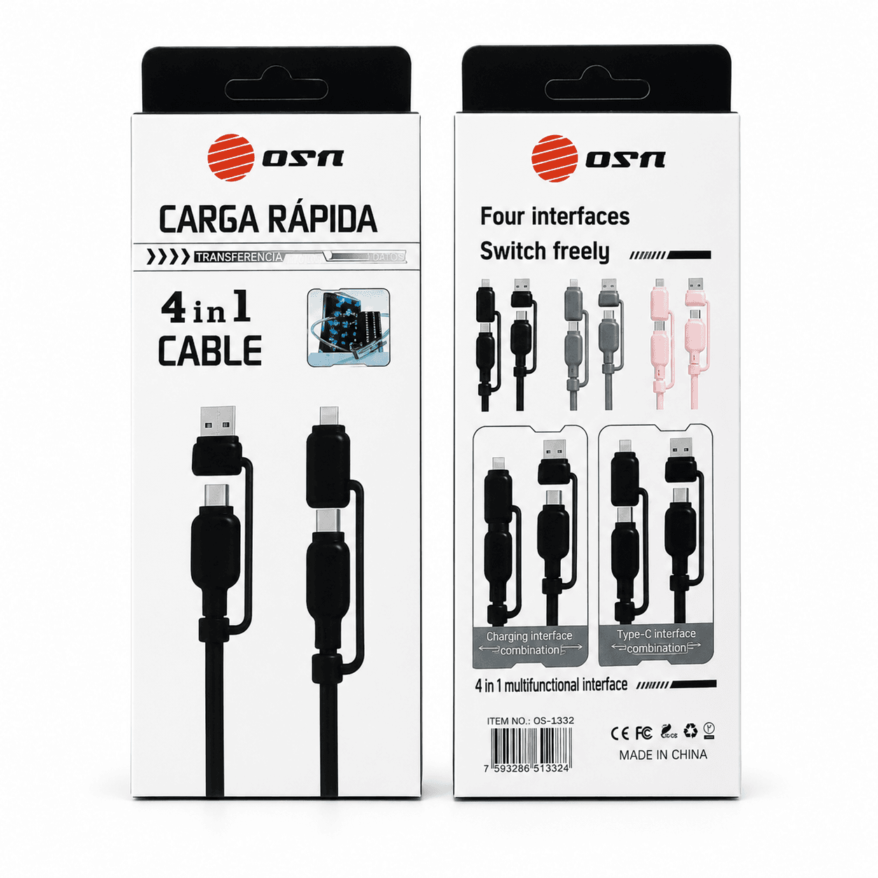 Cable de Carga Rápida 4 en 1