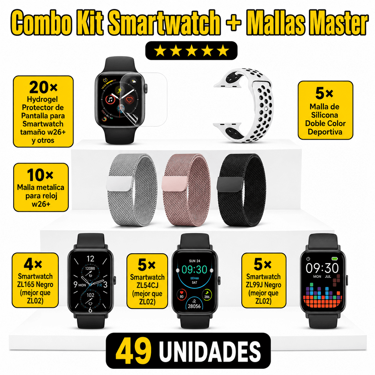 Kit Smartwatch + Mallas Master
