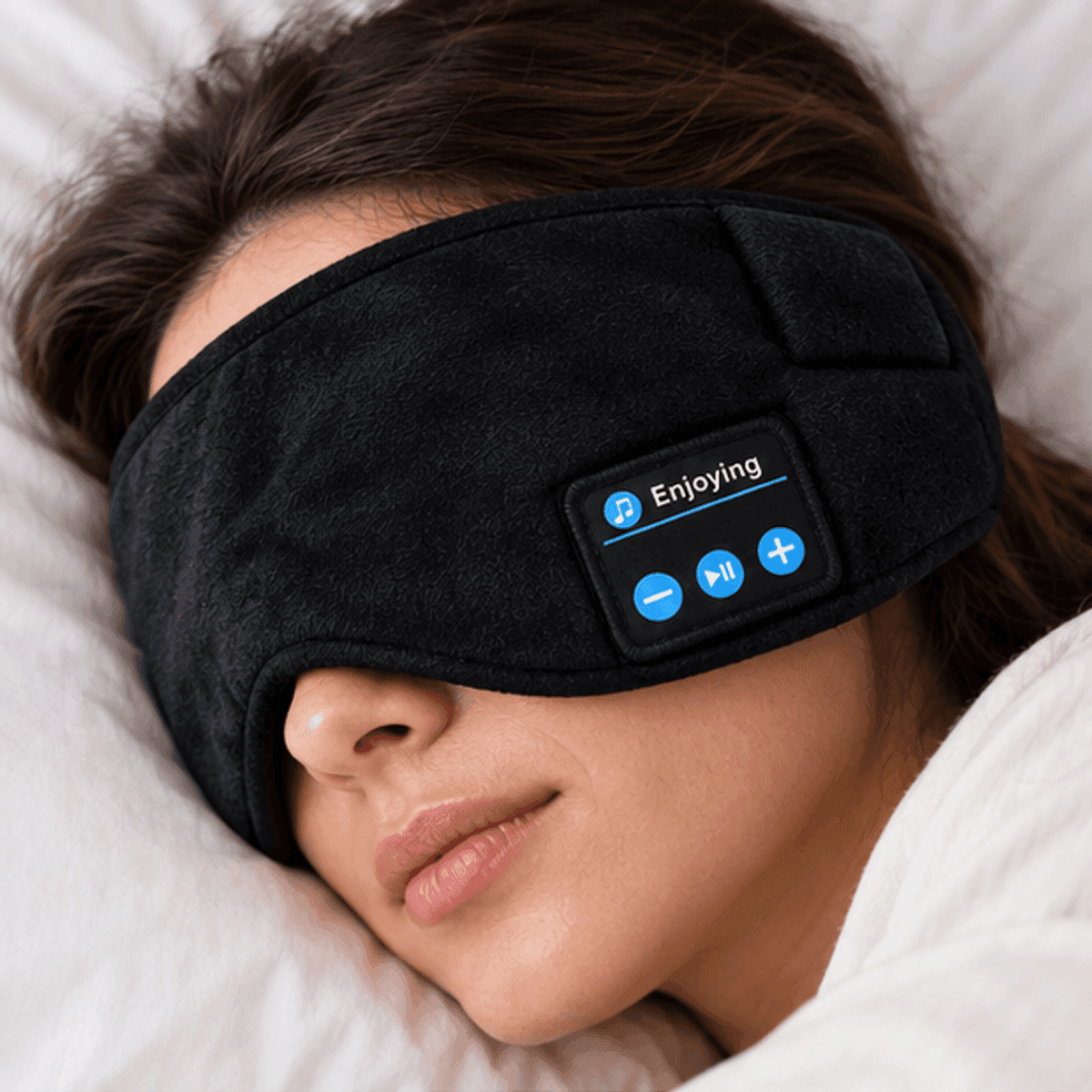HANDOFF-48|DSH1-077|02|ff1547d151c2|Antifaz Bluetooth con Auriculares para Dormir - Negro - Producto en contexto de uso