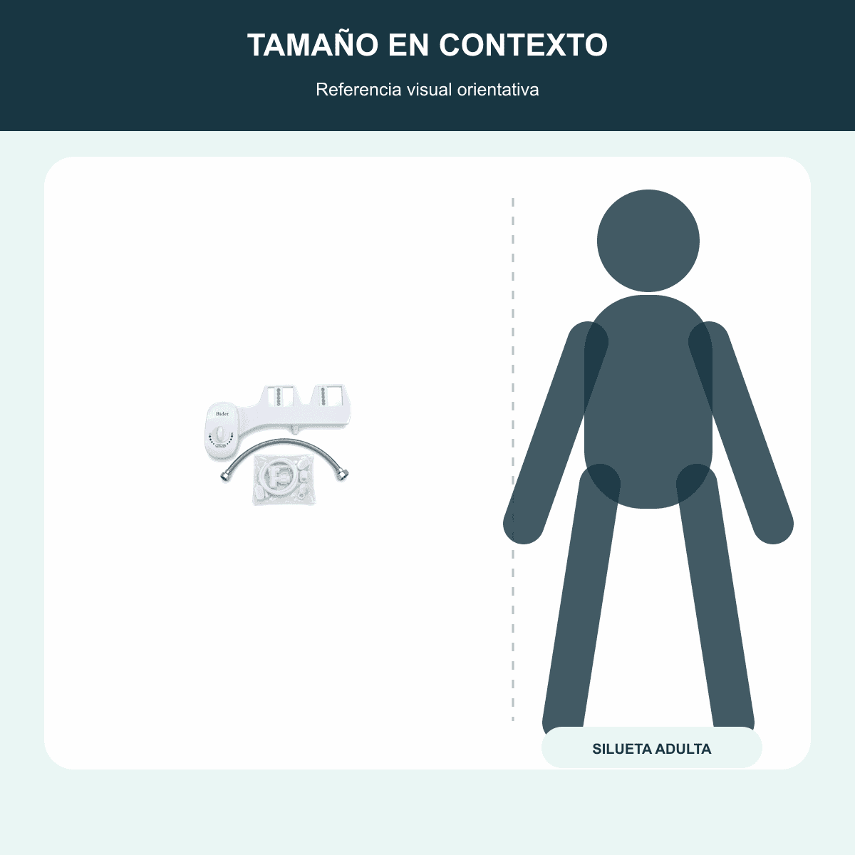 Bidet para Inodoro No Eléctrico con Control de Presión - Única - Referencia visual de escala |DSH817|