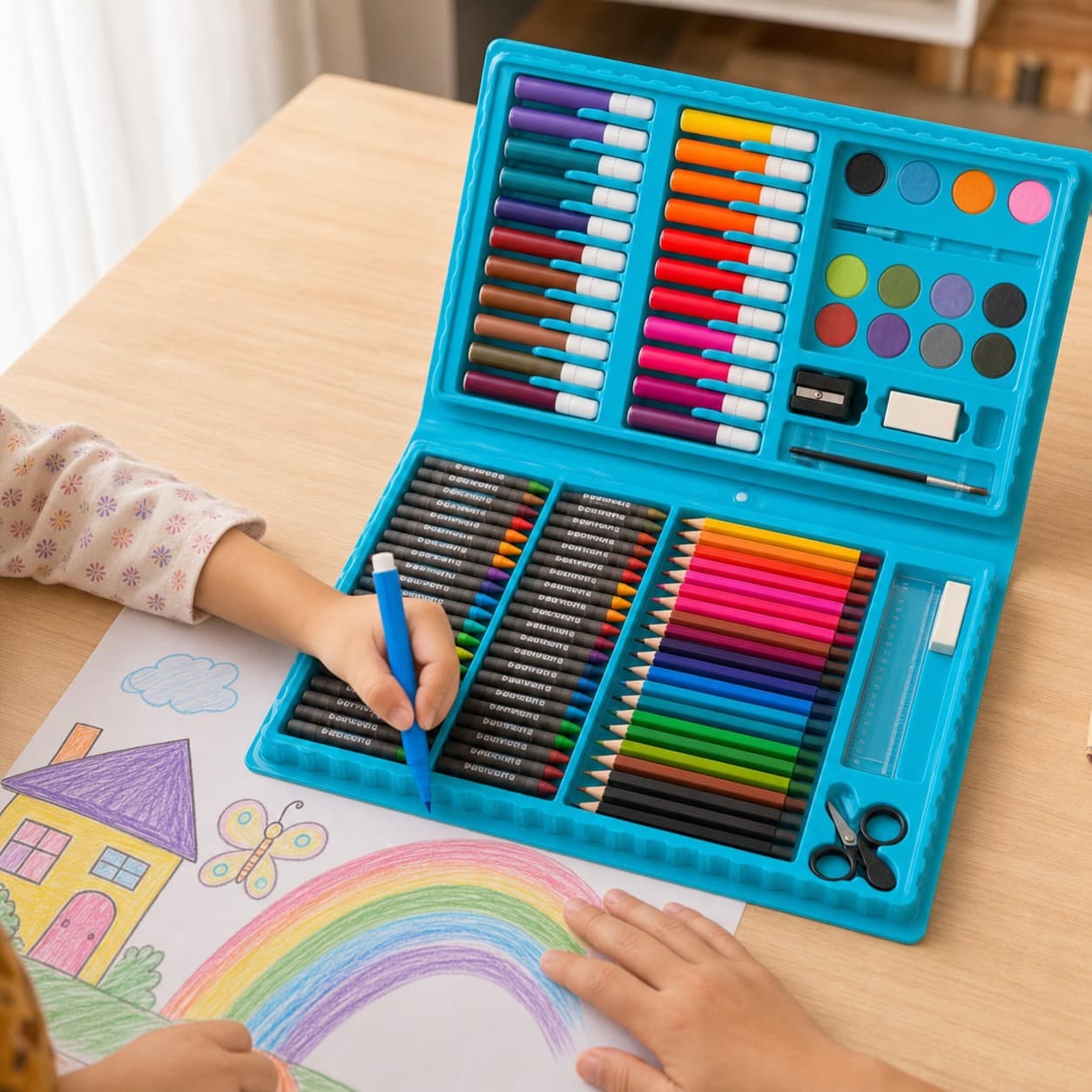 Set de arte para ninos de 150 piezas - producto en contexto de uso