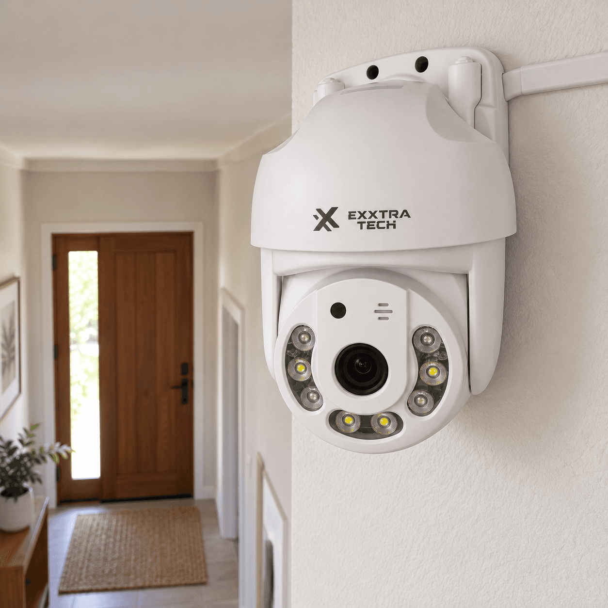 Ejemplo de monitoreo de una entrada interior con cámara Exxtra Tech conectada |CAMEXXSEG|