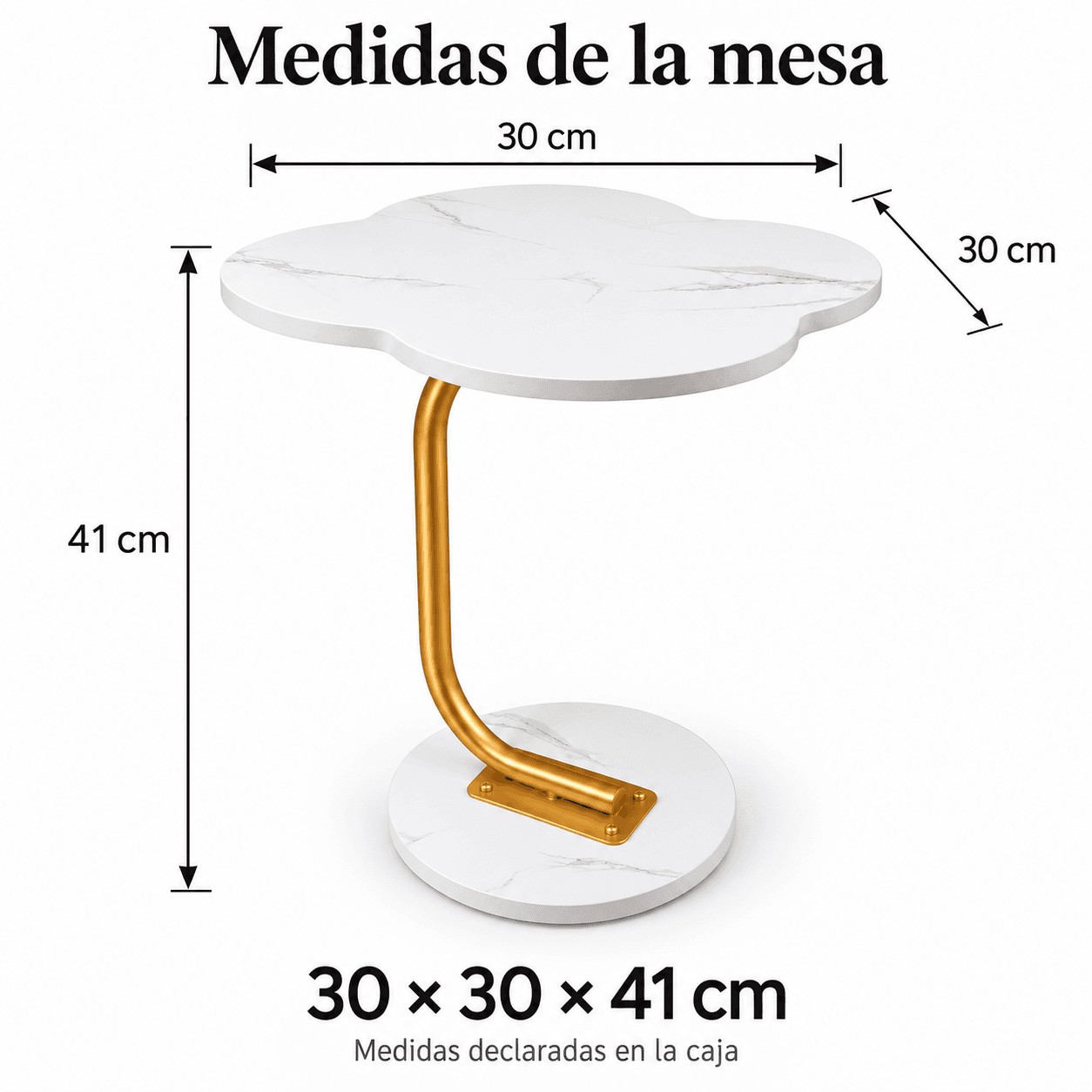 Medidas declaradas de la mesa OR-ST01: 30 × 30 × 41 cm