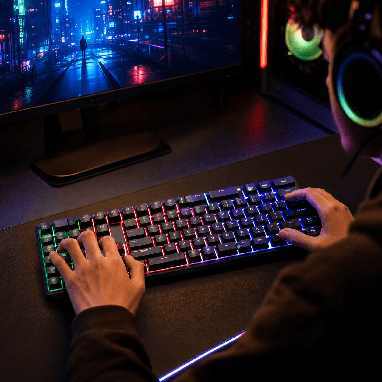 Teclado Retroiluminado Gamer con Suspensión — miniatura 7