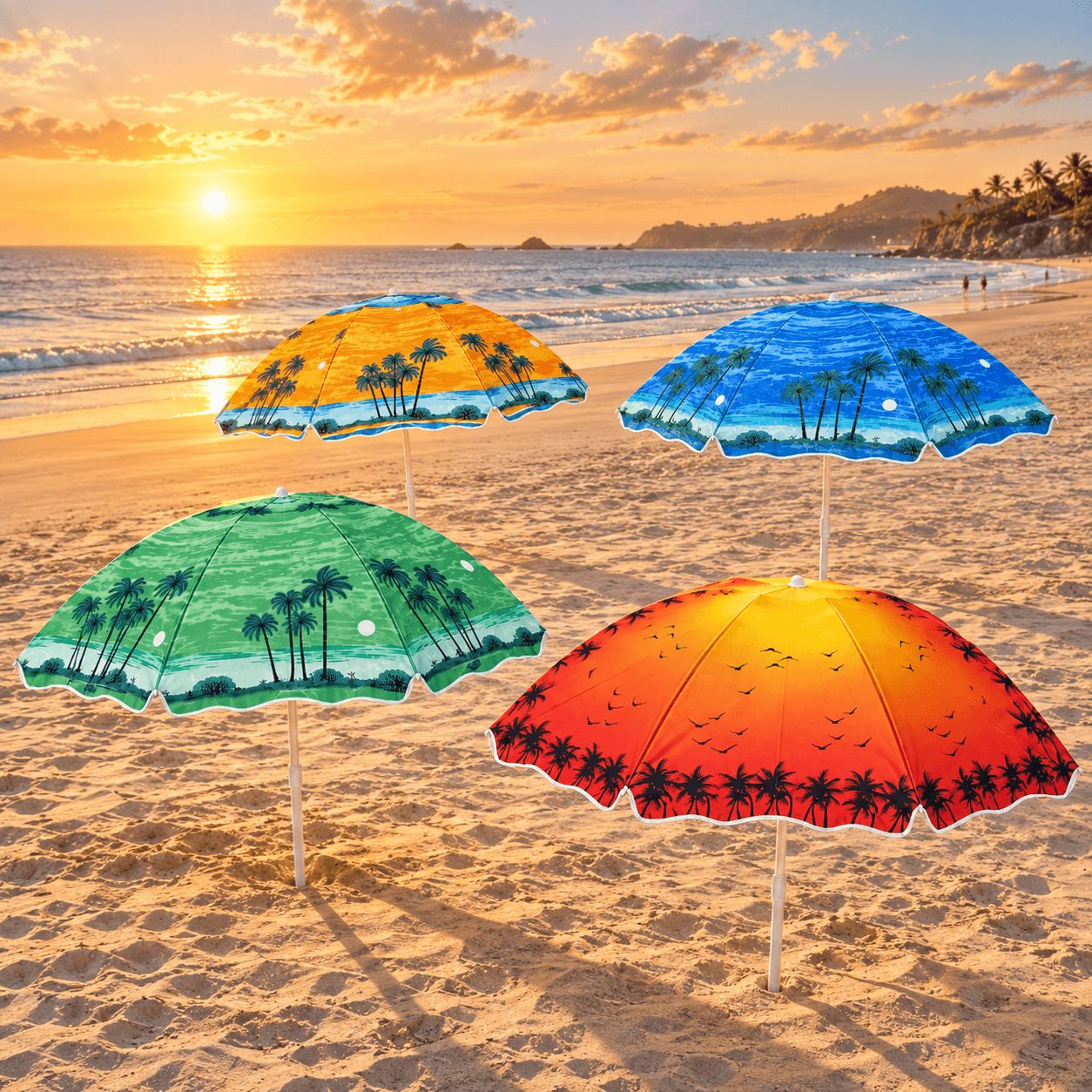 Sombrilla Playera Tropical Estampada 150 cm con Poste Desmontable - foto 07 [SOMBRILLA-KM7450-2026-09-25 d4830c9140fc]