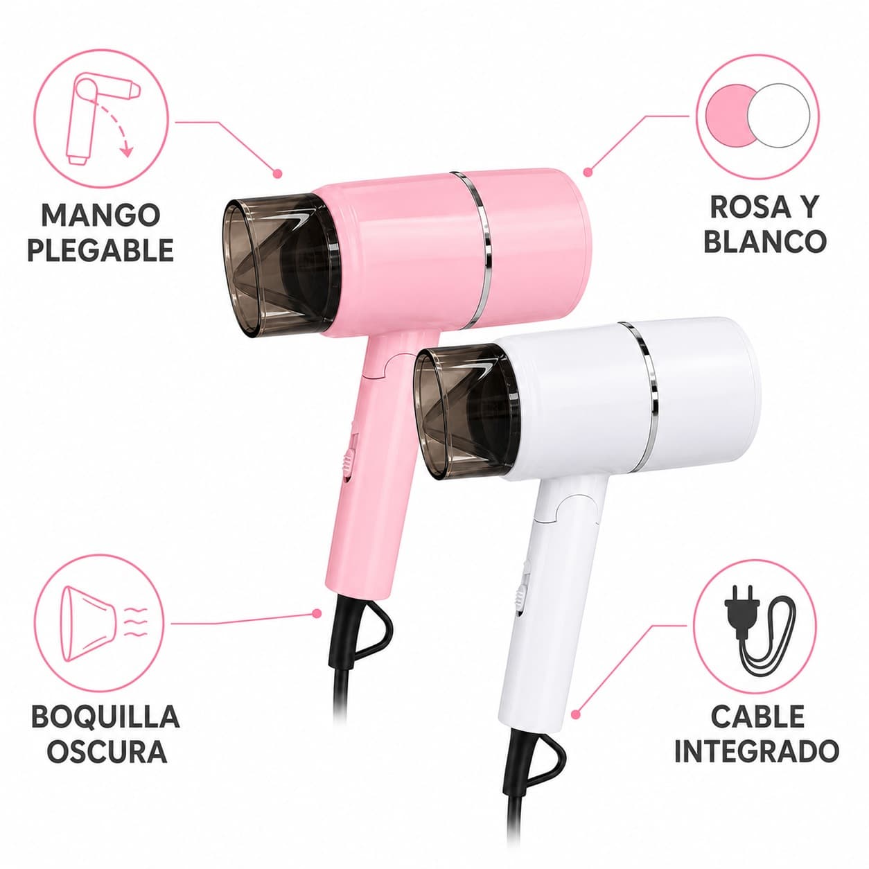 Secador de pelo plegable portatil - caracteristicas principales