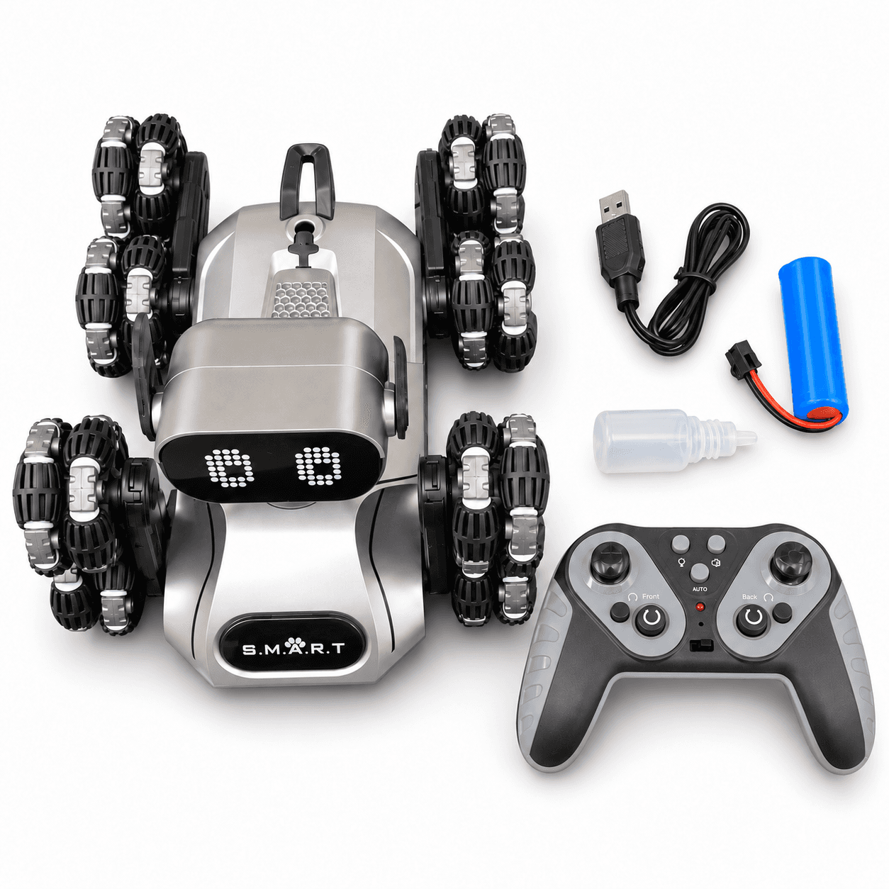 Perro robot con control remoto, batería, cable USB y frasquito incluidos |PERRROBNIÑOS|