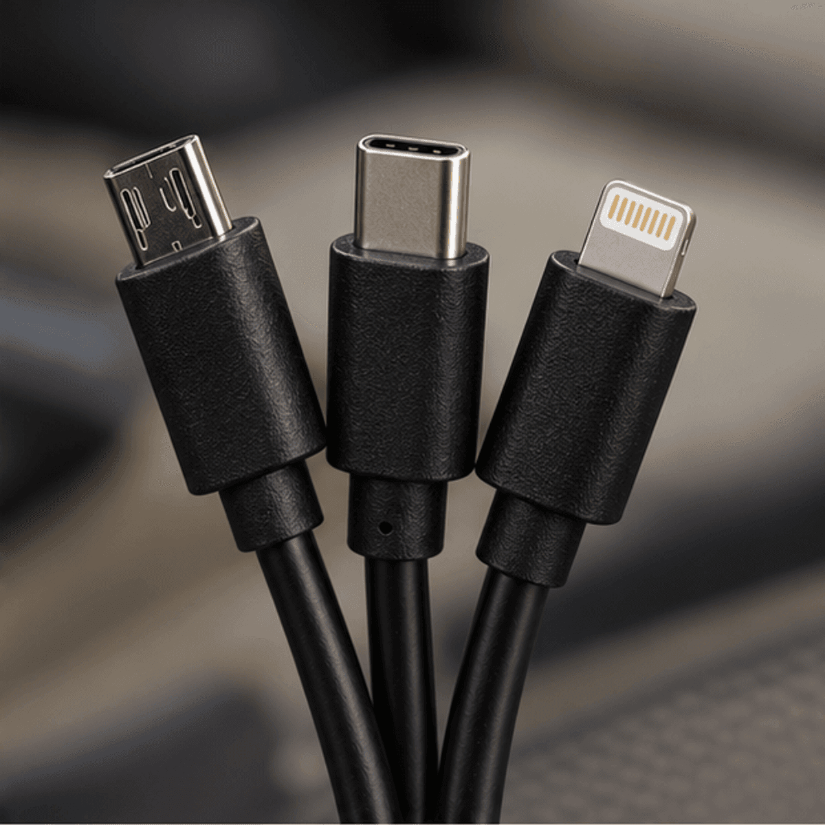 HANDOFF-48|CARGAUR3N1|03|437863c11d0d|Cargador para Auto 3 en 1 con Lightning, USB-C y Micro-USB - Única - Detalle ampliado del producto