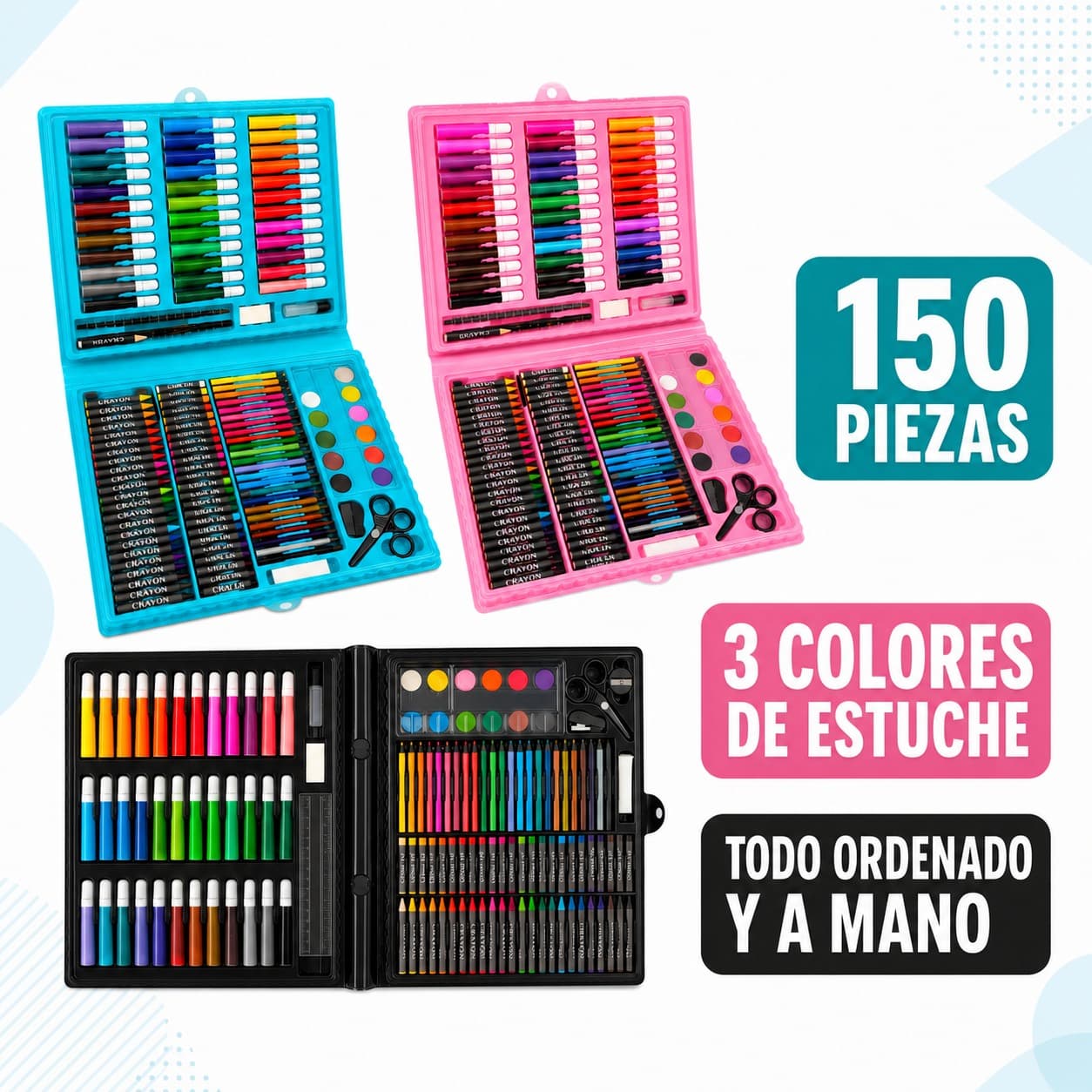 Set de arte para ninos de 150 piezas - caracteristicas principales