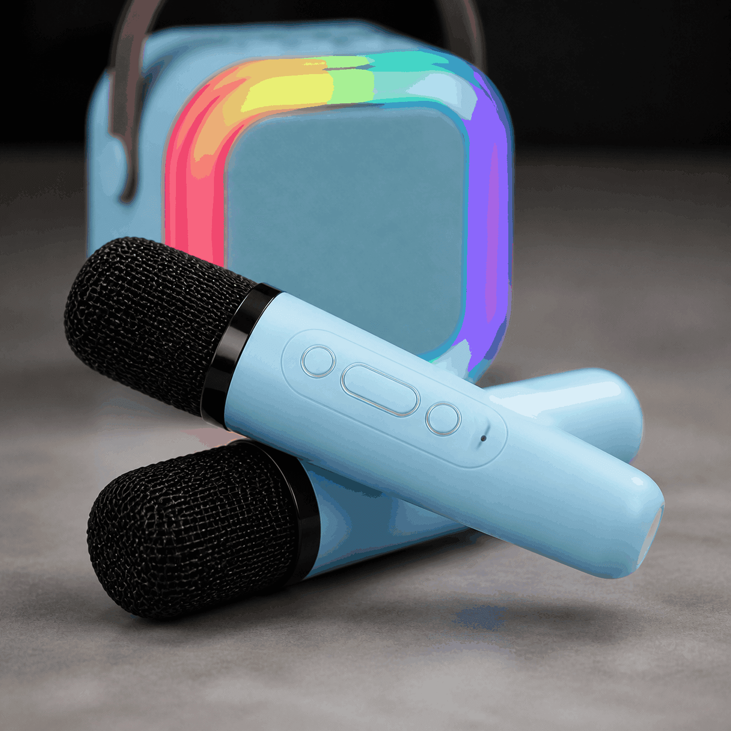 Parlante Karaoke Bluetooth con 2 Micrófonos y Luces RGB Infantil — miniatura 3