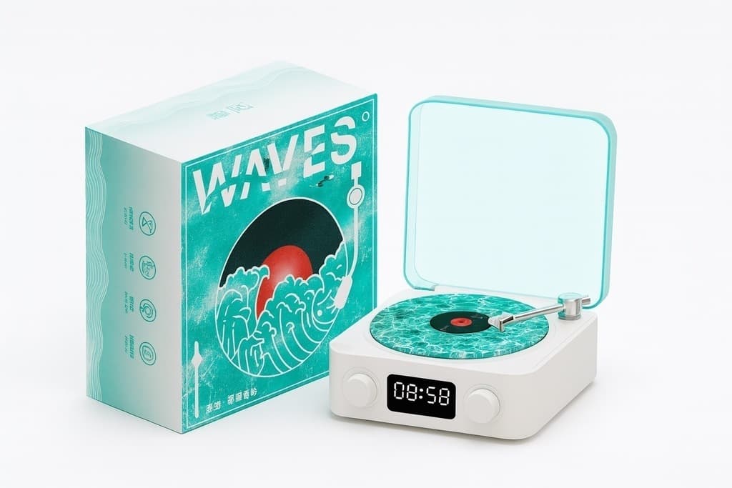 PARLANTE CON PROYECCIÓN DE OLAS MARINAS TIPO VINILO