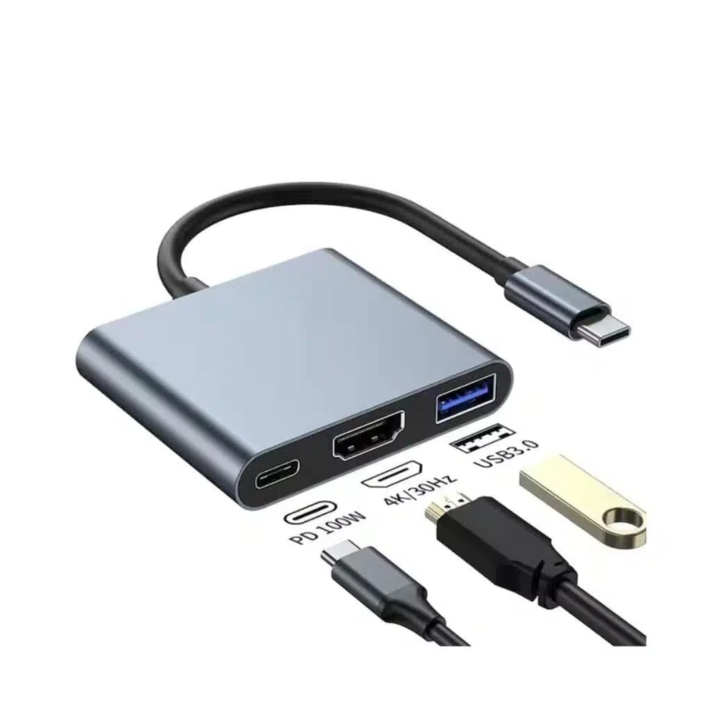 HUB ADAPTADOR C-USB-HDMI C/CABLE TIPO C