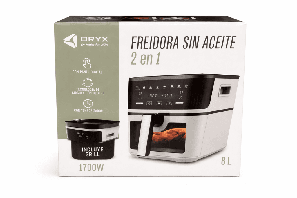 FREIDORA SIN ACEITE 2 EN 1 1700W - 8 LITROS