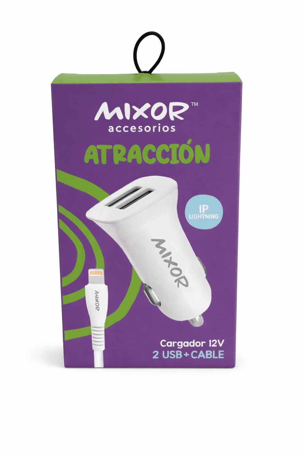 CARGADOR ATRACCION 2 USB CON CABLE LIGHTING