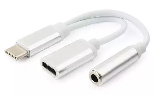 Adaptador Tipo C Dos en Uno 35 + Carga Señal Analógica + Bolsa