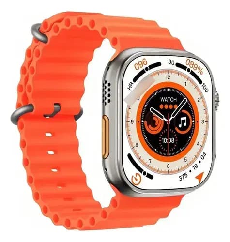 SMARTWATCH T800 ULTRA - MALLA NARANJA DE SILICONA