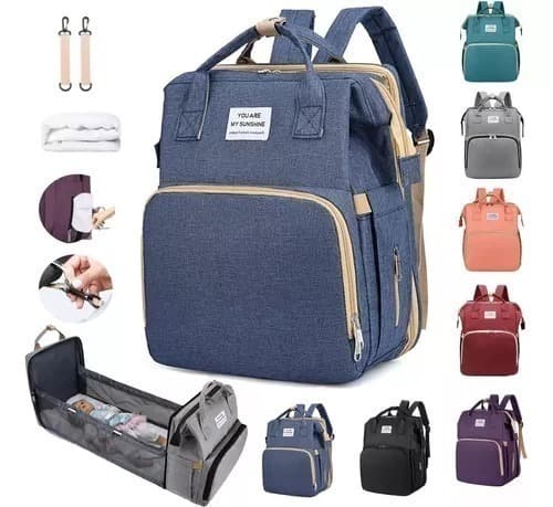 MOCHILA MATERNAL - Transformable en cambiador o cuna- CALIDAD AAA - REFORZADA