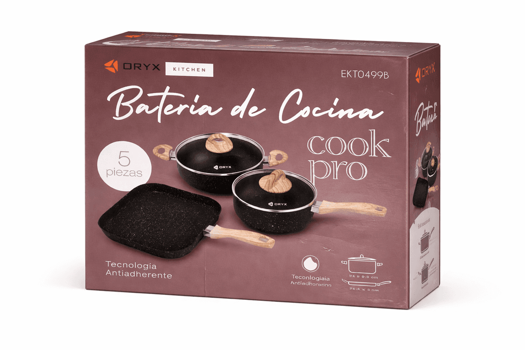 BATERIA DE COCINA 5 PIEZAS COOK PRO ORYX