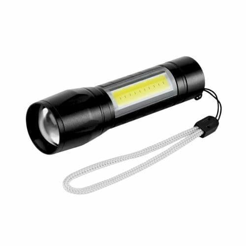 LINTERNA PLÁSTICA CON LUZ LED (recargable con usb) (Con cajita)