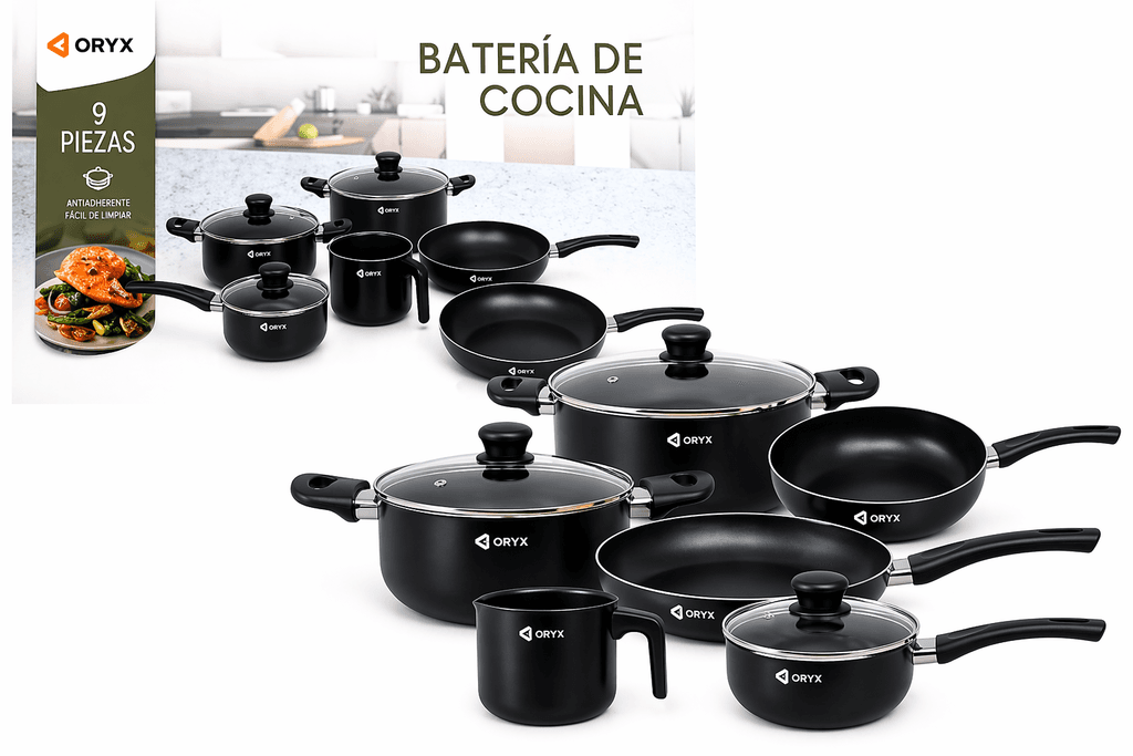 BATERIA DE COCINA 9PIEZAS ORYX