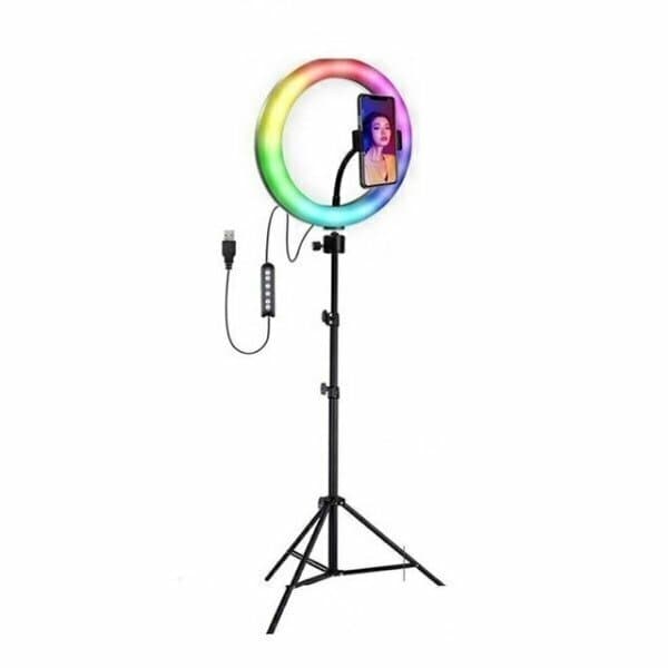 TRIPODE 2.1M CON ARO DE LUZ RGB DE 10"