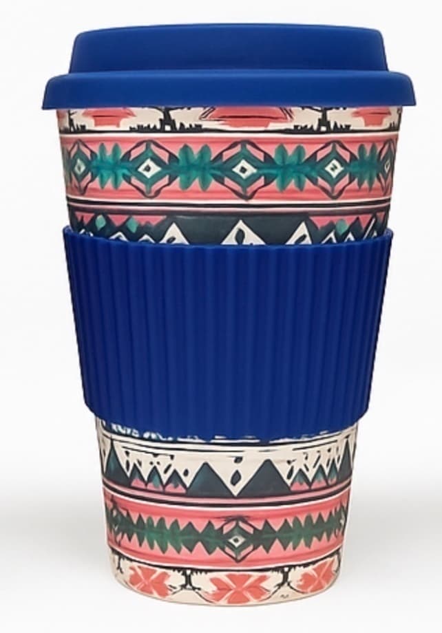 VASO DE BAMBU C/TAPA Y AGARRE DE SILIC 450 cc (especial)