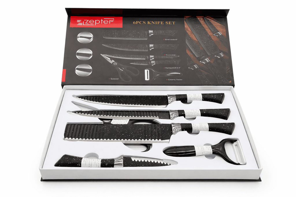 SET 6 CUCHILLOS DE ACERO