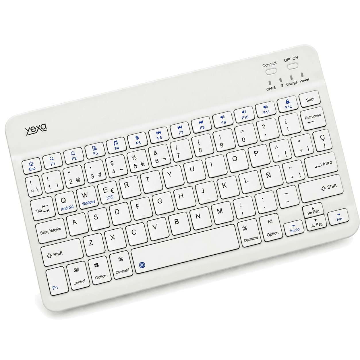 Teclado Bluetooth Ultrafino YEXA MODY-00DY Blanco de 78 Teclas