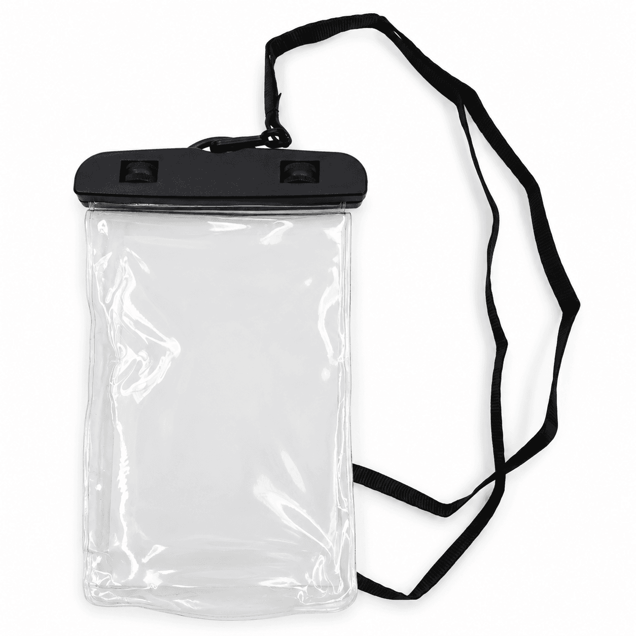 Funda transparente para celular con cierre y correa