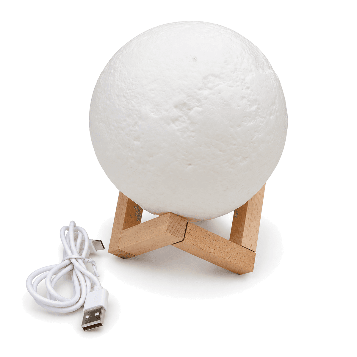 Humidificador USB Lámpara Luna FT-1307 con Base Símil Madera