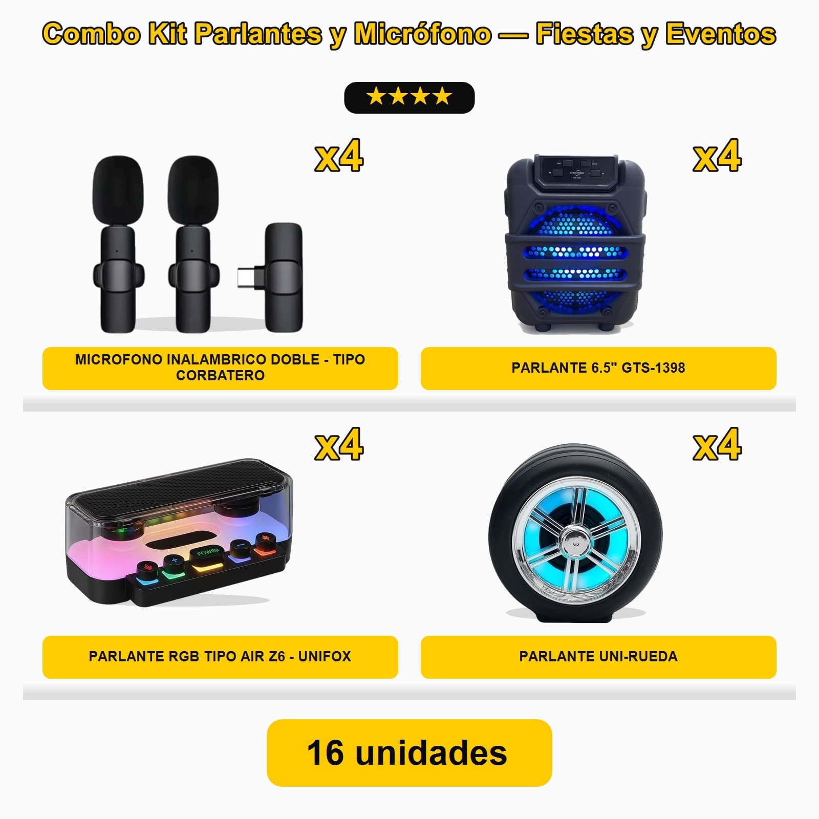Kit Parlantes y Micrófono — Fiestas y Eventos