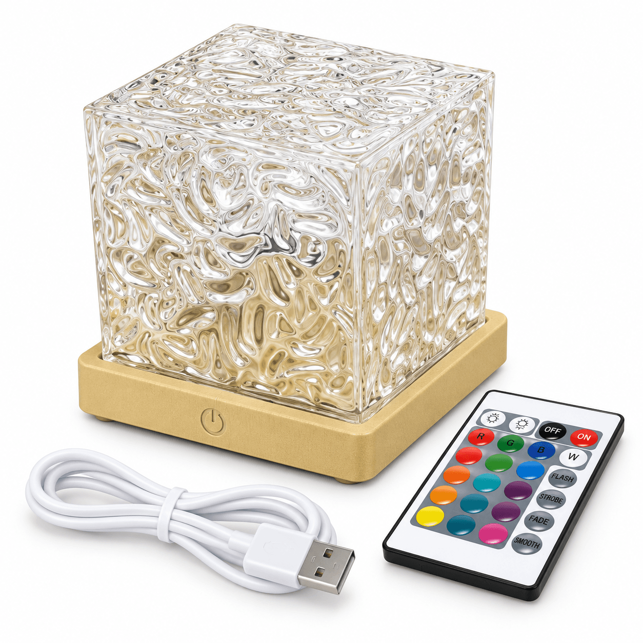 Lámpara LED Cubo con Luces de Colores y Control Remoto