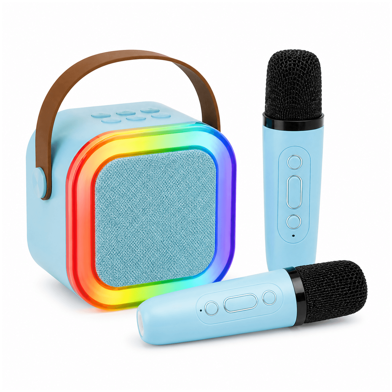 Parlante Karaoke Bluetooth con 2 Micrófonos y Luces RGB Infantil